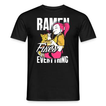 Lustiges Ramen Geschenk - Männer T-Shirt - Schwarz - Vorne - AI Model Male 178 light (178cm)