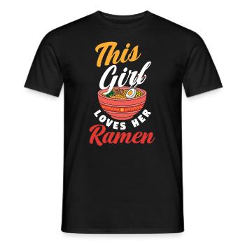 Dieses Mädchen Liebt Ihr Ramen - Männer T-Shirt - Schwarz - Vorne - AI Model Male 178 light (178cm)