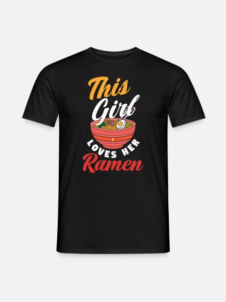Cette fille aime ses ramen - T-shirt homme - noir