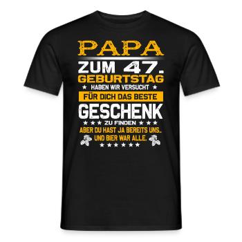Zum 47. Geburtstag lustiges Bier Spruch - Männer T-Shirt - Schwarz - Vorne - AI Model Male 178 light (178cm)
