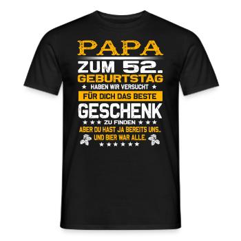 Zum 52. Geburtstag lustiges Bier Spruch - Männer T-Shirt - Schwarz - Vorne - AI Model Male 178 light (178cm)