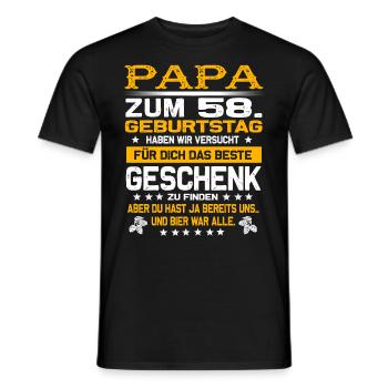 Zum 58. Geburtstag lustiges Bier Spruch - Männer T-Shirt - Schwarz - Vorne - AI Model Male 178 light (178cm)