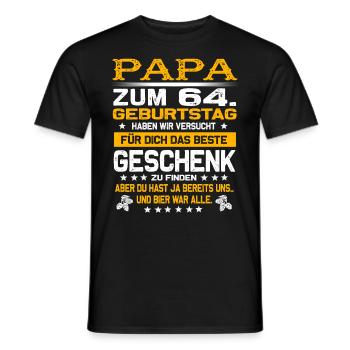 Zum 64. Geburtstag lustiges Bier Spruch - Männer T-Shirt - Schwarz - Vorne - AI Model Male 178 light (178cm)