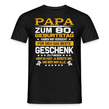 Zum 80. Geburtstag lustiges Bier Spruch - Männer T-Shirt - Schwarz - Vorne - AI Model Male 178 light (178cm)