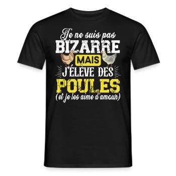Poule Poulet Coq Poulailler Cadeau Humour Jaune - T-shirt homme - noir - Devant - AI Model Male 178 light (178cm)