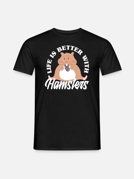 Lustiges Hamster Geschenk - Männer T-Shirt - Schwarz