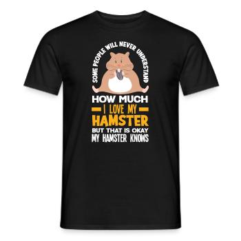 Drôle de cadeau de hamster - T-shirt homme - noir - Devant - AI Model Male 178 light (178cm)
