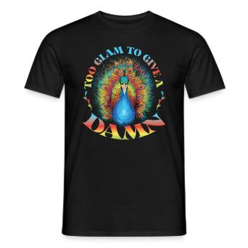 Colorful Peacock - Men's T-Shirt - black - Front - AI Model Male 178 light (178cm)
