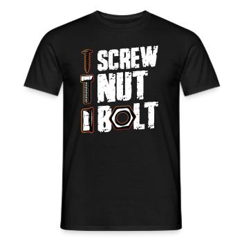 Mécanicien de boulon d’écrou à vis - T-shirt homme - noir - Devant - AI Model Male 178 light (178cm)