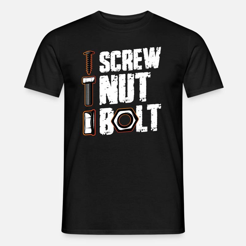 Screw Nut Bolt Mechanic - Men's T-Shirt - black