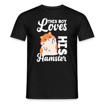 Ce garçon aime son hamster - T-shirt homme - noir - Devant - AI Model Male 178 light (178cm)