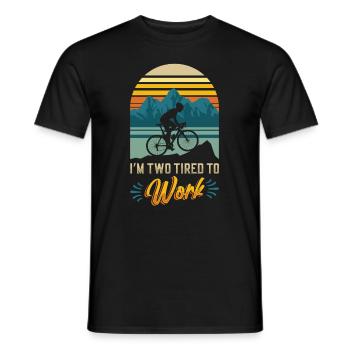 Je suis deux fatigués au travail, amoureux du vélo. - T-shirt homme - noir - Devant - AI Model Male 178 light (178cm)