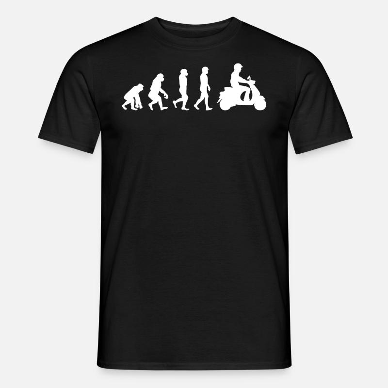 Roller Fahrer Scootering Motorrad Moped Evolution - Männer T-Shirt - Schwarz