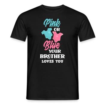 Pink Or Blue Gender Reveal Baby Party Brother - Men's T-Shirt - black - Front - AI Model Male 178 light (178cm)