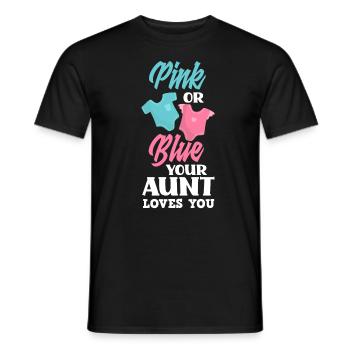 Le sexe rose ou bleu révèle la tante de la fête de bébé - T-shirt homme - noir - Devant - AI Model Male 178 light (178cm)
