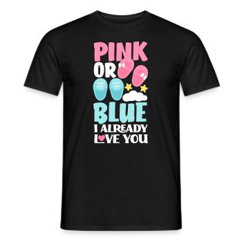 Le genre rose ou bleu révèle la fête de bébé - T-shirt homme - noir - Devant - AI Model Male 178 light (178cm)