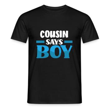 Team Boy Team Young Cousin Gender Reveal Party - Men's T-Shirt - black - Front - AI Model Male 178 light (178cm)