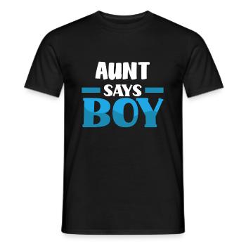 Team Boy Team Young Aunt Gender Reveal Party - Men's T-Shirt - black - Front - AI Model Male 178 light (178cm)