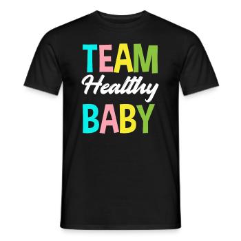 Team Healthy Baby Gender Reveal Party - Men's T-Shirt - black - Front - AI Model Male 178 light (178cm)