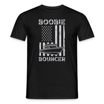 Boobie Bouncer Boot Amerika USA Flagge Witzig - Männer T-Shirt - Schwarz - Vorne - AI Model Male 178 light (178cm)