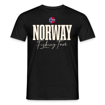 Norway Fishing Tour Fishing Fishing Angler - Men's T-Shirt - black - Front - AI Model Male 178 light (178cm)