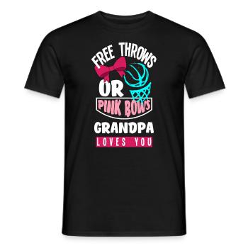 Pink Or Blue Gender Reveal Baby Party Grandpa - Men's T-Shirt - black - Front - AI Model Male 178 light (178cm)