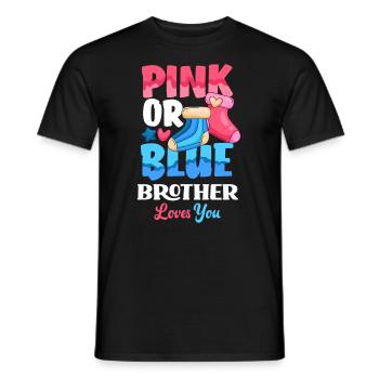 Le genre rose ou bleu révèle baby party brother - T-shirt homme - noir - Devant - AI Model Male 178 light (178cm)
