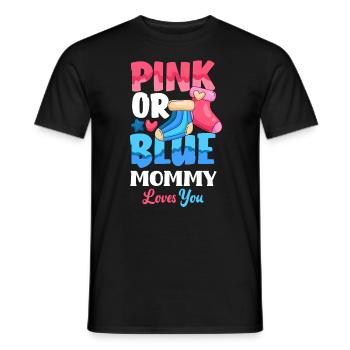 Pink Or Blue Gender Reveal Baby Party Mama - Männer T-Shirt - Schwarz - Vorne - AI Model Male 178 light (178cm)
