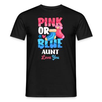 Le sexe rose ou bleu révèle la tante de la fête de bébé - T-shirt homme - noir - Devant - AI Model Male 178 light (178cm)