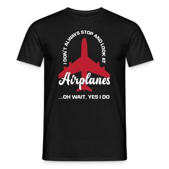 Flugzeug Luftfahrt Pilot Lustiges Piloten Geschenk - Männer T-Shirt - Schwarz - Vorne - AI Model Male 178 light (178cm)