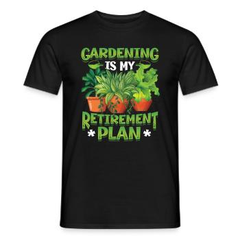 Gardening is my retirement plan gardener - Men's T-Shirt - black - Front - AI Model Male 178 light (178cm)