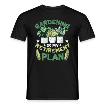 Gardening is my retirement plan gardener - Men's T-Shirt - black - Front - AI Model Male 178 light (178cm)