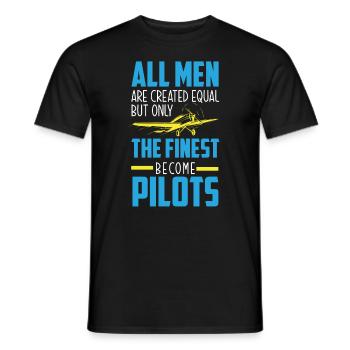 Flugzeug Luftfahrt Pilot Lustiges Piloten Geschenk - Männer T-Shirt - Schwarz - Vorne - AI Model Male 178 light (178cm)