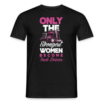 Truck Driver Trucker Truck Driver Woman - Men's T-Shirt - black - Front - AI Model Male 178 light (178cm)