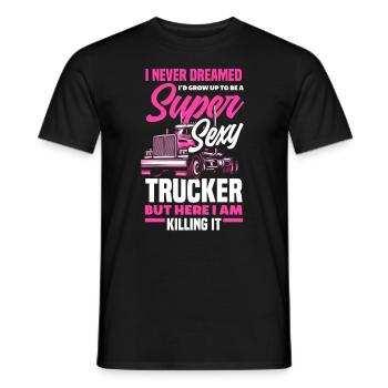 Truck Driver Trucker Truck Driver Driver - Men's T-Shirt - black - Front - AI Model Male 178 light (178cm)