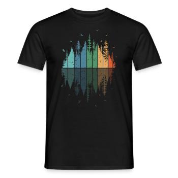 Retro Wald Outdoor Wandern Natur - Männer T-Shirt - Schwarz - Vorne - AI Model Male 178 light (178cm)