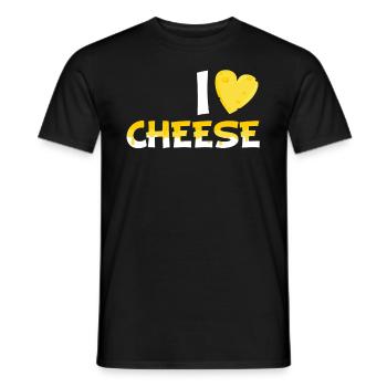 Cheese lovers - Funny, I love cheese - Men's T-Shirt - black - Front - AI Model Male 178 light (178cm)