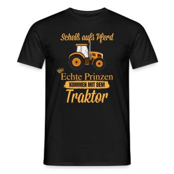 Scheiss aufs Pferd echte Prinzen kommen mit dem T - Männer T-Shirt - Schwarz - Vorne - AI Model Male 178 light (178cm)