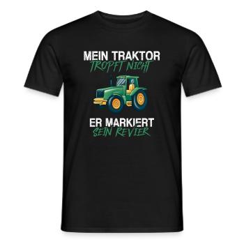 Mein Traktor tropft nicht er markiert sein Revier - Männer T-Shirt - Schwarz - Vorne - AI Model Male 178 light (178cm)