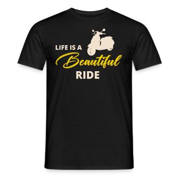 Roller Fahrer Scootering Motorrad Racer Fahrt - Männer T-Shirt - Schwarz - Vorne - AI Model Male 178 light (178cm)