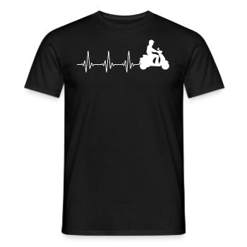 Scooter Rider Scootering Moto Heartbeat - T-shirt homme - noir - Devant - AI Model Male 178 light (178cm)