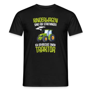 Ich bevorzuge einen Traktor - Männer T-Shirt - Schwarz - Vorne - AI Model Male 178 light (178cm)