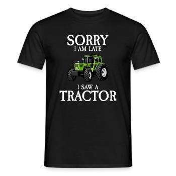 Excusez-moi, j’ai vu un tracteur agricole - T-shirt homme - noir - Devant - AI Model Male 178 light (178cm)