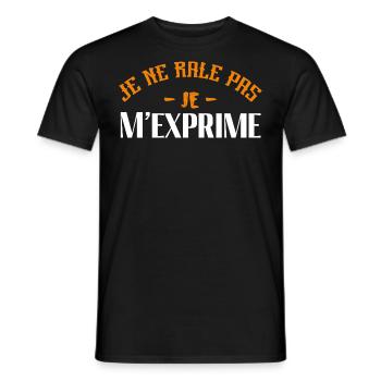 Je ne râle Pas Je m exprime Cadeau Humour Écriture - T-shirt homme - noir - Devant - AI Model Male 178 light (178cm)