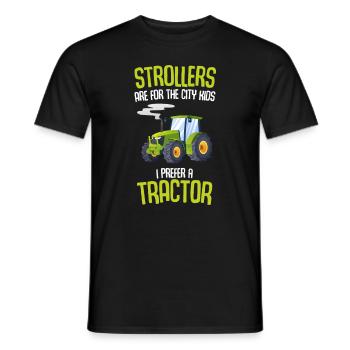 Je préfère un tracteur agricole - T-shirt homme - noir - Devant - AI Model Male 178 light (178cm)