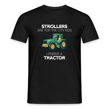Je préfère un tracteur agricole - T-shirt homme - noir - Devant - AI Model Male 178 light (178cm)