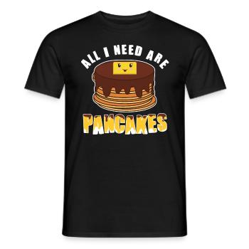 Tout ce dont j’ai besoin, ce sont des crêpes - T-shirt homme - noir - Devant - AI Model Male 178 light (178cm)