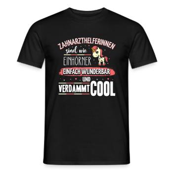 Zahnarzthelferinnen sind wie Einhörner - Männer T-Shirt - Schwarz - Vorne - AI Model Male 178 light (178cm)