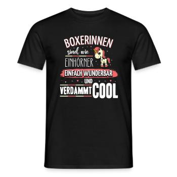 Boxerinnen sind wie Einhörner - Männer T-Shirt - Schwarz - Vorne - AI Model Male 178 light (178cm)