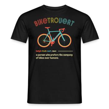 Biketrovert Funny Cycling Quote Introvert Cyclist - Men's T-Shirt - black - Front - AI Model Male 178 light (178cm)